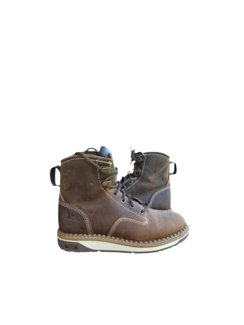 Georgia Boot Amp Brown Leather Work Safety Electric Fire Utility Boot Women 7.5 - Picture 14 of 14